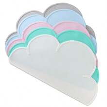 1 pièce Tapis de table en forme de nuage en silicone de 19 x 11 pouces avec bords surélevés, tapis antidérapant pour bols et assiettes, convient pour la cuisine et la décoration de la pièce - Multicolore - Voir 11