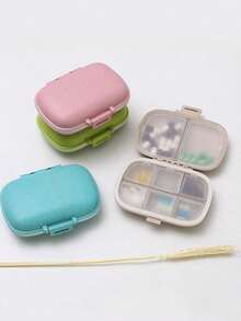 1/2 piezas Nueva caja sellada portátil de 8 ranuras para pastillas, estuche a prueba de humedad para pastillas, organizador de pastillas, caja compacta de viaje - Multicolor - Ver 12