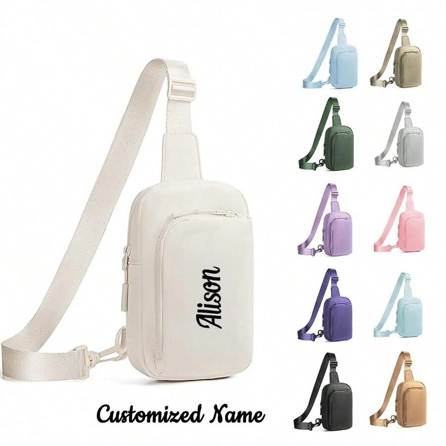 1PC Personalized Crossbody Bags, Custom Embroidered Fanny Packs Chest Bag With Extended Strap For Women And Men,Backpack For Casual, Travelling, Sport - Multicolor - View 1