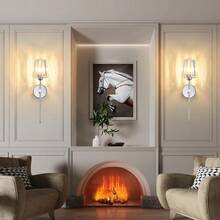 Modern Crystal Wall Lamps Home Decor Fixtures Minimalist Crystal Wall Sconces Decoration Fixtures Retro Crystal Wall Lights Luxury Home Decor 2000mAh RGB Colorful Stage Light Crystal Wall Lamps Black Gold For Living Room Bedroom Bedside Indoor Lighting Dining Room Hallway Lamp Aisle Coffee Shops Crystal Wall Lamps - Multicolor - View 10