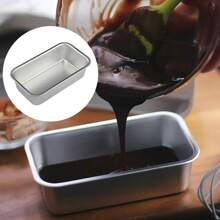 1/2/4pcs Aluminum Cake Baking Mold, Mini Bread Baking Mold, Small Cheesecake Box, Baking Tools, Rectangular Toast Box, High Temperature Resistant And Easy To Clean, Suitable For Making Cheesecake, Brownie And Bread, Perfect For Cheesecake, Brownie, Family Meal And Holiday Baking Tools, Family Dinner And Holiday Baking, Snack Baking Tools