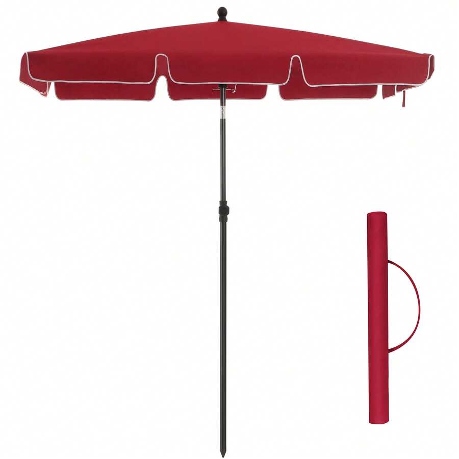 SONGMICS Outdoor Parasol, Stand And Base - Red - View 1