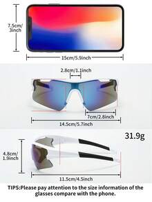 2 件套渐变色女士运动眼镜，户外骑行眼镜，PC 框架山地自行车，徒步防护眼镜，适合夏季海滩度假、户外、旅行秋季配件护目镜 - 彩色 - 查看 3
