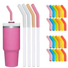6 Reusable Straw Covers, Multi-Colored Silicone Extension Straw Covers For 30 And 40 Oz Cups, Ideal For Parties, Graduation Parties, Outdoor Sports, Travel, Camping, Easy To Carry, Easy To Clean, Back To School Supplies - Multicolor - View 6
