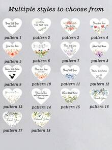 Customized Wedding Tags, Heart-Shaped Personalized Gift Labels, Customized Thank-You Gift Tags (Without Ropes), Suitable For Weddings, Party Gifts, Handicrafts, Christmas, And Gift Packaging - Multicolor - View 6