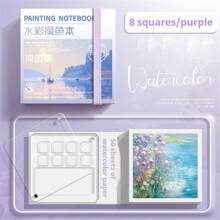 1 blocco da schizzo portatile mini acquerello con vassoio per i colori - 50 fogli, carta di media spessore, ideale per artisti in movimento (i colori non sono inclusi), Festa della Mamma, regalo per la mamma