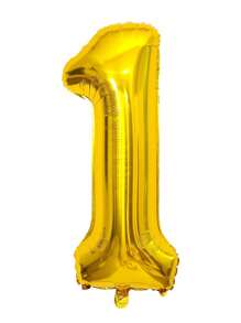 1pc 40-Inch Gold Color Number Foil Balloon, Birthday Party Decor, Photo Backdrop
