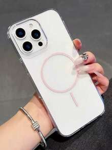 奢华透明磁吸无线充电手机壳，兼容 17/17 Air/17 Pro/17 Pro Max/16/16 Pro/16 Pro Max/16E/15/14/13/12 Pro Max，透明防震硬壳 - 無色 - 查看 5