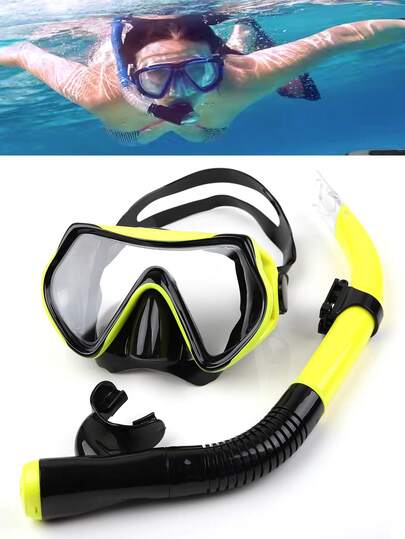 SHENYU Adult & Teenage Universal Snorkel Mask With Breathing Tube, Diving & Swimming Goggles Set, Beach Essentials, Beach Accessories, Pool Float