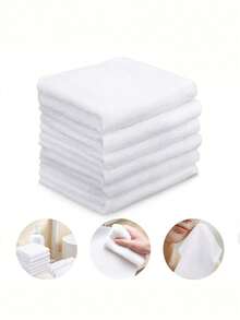 Toalla cuadrada suave de color blanco, súper absorbente, juego de toallas de mano de felpa de coral - súper suaves y muy absorbentes, de secado rápido, disponibles en varios colores, perfectas para la ducha, el gimnasio, los viajes, la piscina, toalla facial para baño, gimnasio, hotel y spa, toallas de ducha para salón de belleza, hotel deportivo, artículos esenciales para el hogar, toalla, cuidado de la piel