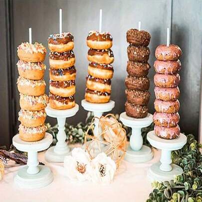 Wedding Decoration Wood Donuts Stand Wooden Holds Stand Dessert Doughnut Table Holder Birthday Party Supplies