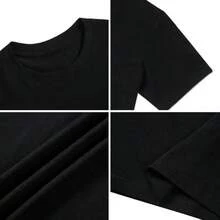 Áo thun cổ điển vui nhộn, Áo phông chân dung mèo, Áo thun unisex meme rùng rợn hài hước, Quần áo nam dạo phố - màu đen - Xem 4