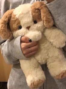 1 pieza muñeca de peluche suave con diseño de perrito de 25CM/9.84 pulgadas, muñeco de perro relleno, accesorio de fotografía, decoración para sofá, cama y coche, regalo de cumpleaños para familia, amigos y estudiantes