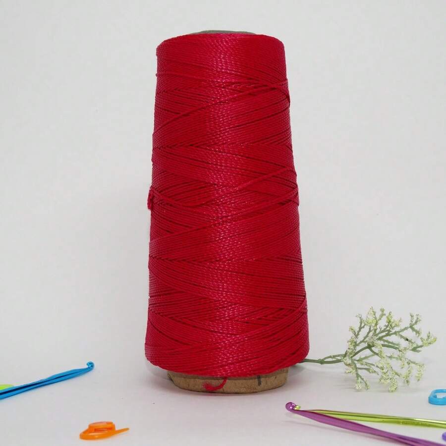 Queen Thick Polypropylene Crochet Thread Box Braids, Braids, Handmade Work 500 Meters - 血紅色 - 查看 1