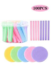 200pcs Compressed Facial Cleansing Sponges - Made Of Synthetic Cellulose Fiber, Breathable, Soft And Comfortable, No Irritating Chemicals Or Odor, Safe And Gentle On Skin. Lightweight, Compressed Into Stick Shape For Easy Portability, Expands Into Round Shape When Soaked In Water. Suitable For Daily Life, Travel, Gathering, Office, Camping, Etc. Can Also Be A Perfect Gift Choice For Women.