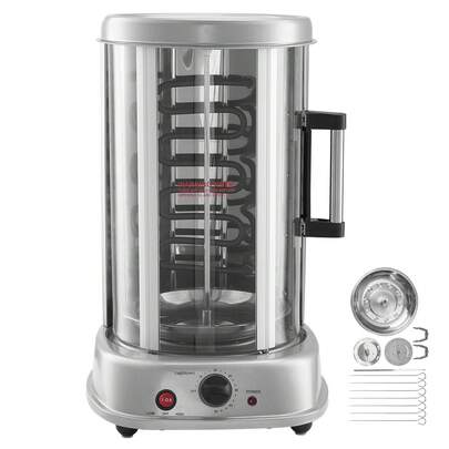 Shawarma Grill Machine, Vertical Chicken Shawarma Cooker Machine Countertop, Electric Stainless Steel Broiler Gyro Rotisserie Oven Doner Kebab Machine, For Home Restaurant Kitchen Parties