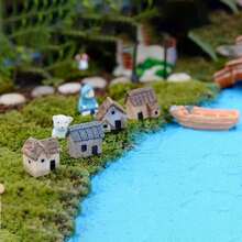 1/3/8 件迷你屋树脂雕像 - 仙女花园装饰品盆景工艺品微景观小房子装饰仙女盆景茅草屋 DIY 盆景玻璃容器工艺品桌面装饰品仙女花园（颜色随机）学校用品，返校 - 彩色 - 查看 2