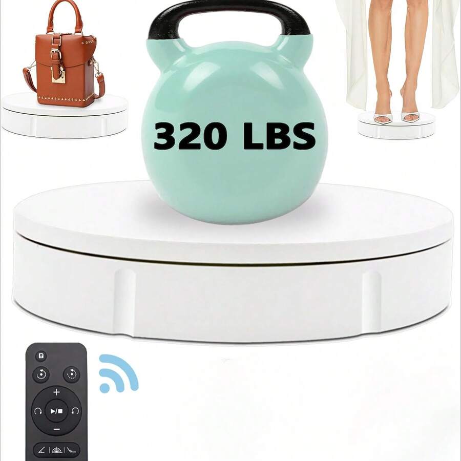 360 度旋转转盘，22 厘米，320 磅负载能力，适用于摄影、重型、自动遥控显示平台。（不含电池）