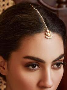 1pc Traditional -Style Bridal Hair Chain, Fashionable Bohemian Rhinestone Hair Accessory Head Jewelry Head Pieces Jewelry Hair Jewelry Head Chain Hair Vine Chain