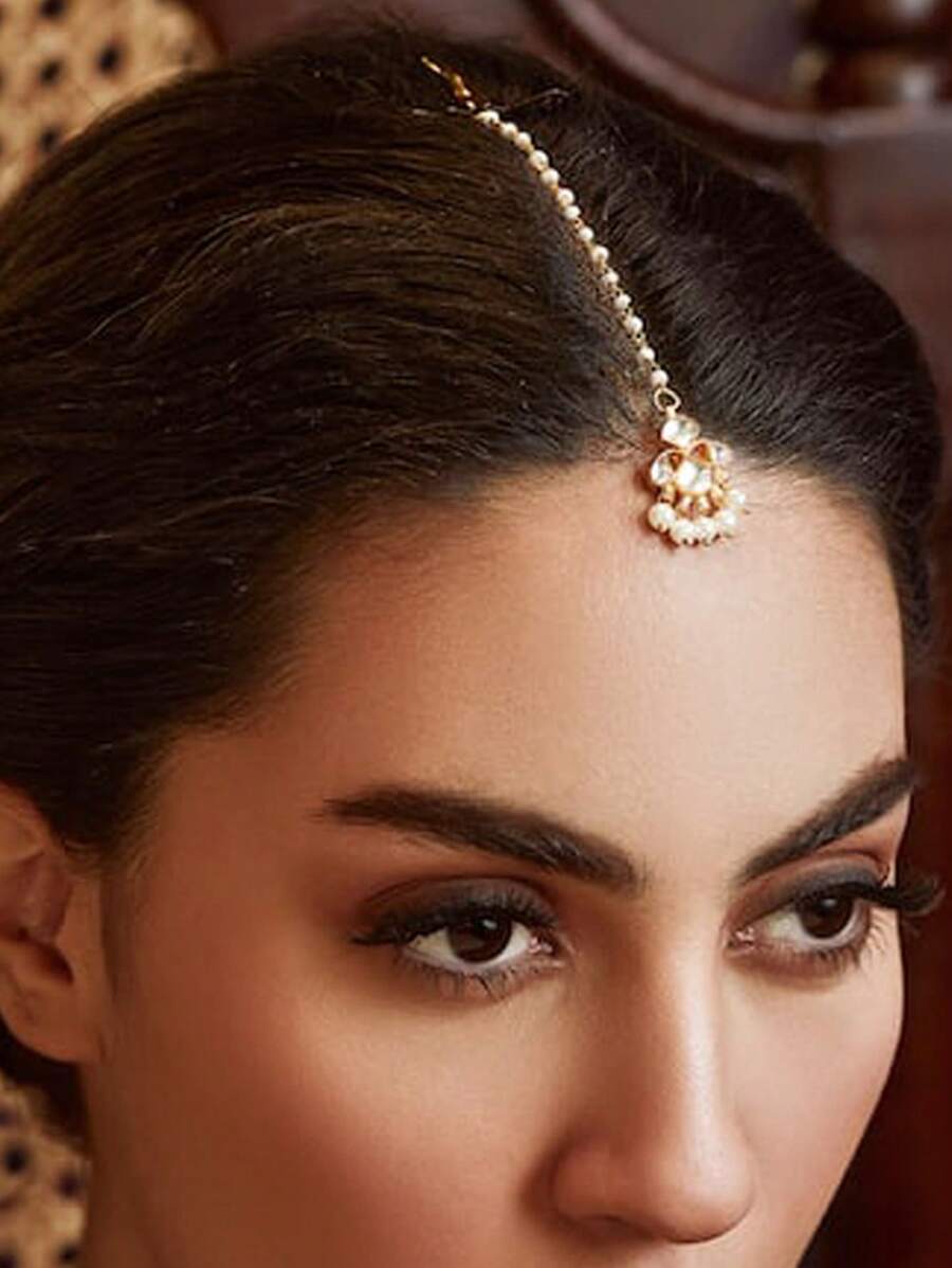 1pc Traditional -Style Bridal Hair Chain, Fashionable Bohemian Rhinestone Hair Accessory Head Jewelry Head Pieces Jewelry Hair Jewelry Head Chain Hair Vine Chain