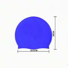 1 件男女通用成人纯色硅胶泳帽 - （蓝色、黑色、白色、黄色、粉色、红色、灰色）防水、防滑、高弹性耳部保护、耐用且灵活的材料，适用于游泳池或海滩水上运动、时尚舒适的泳帽、沙滩必需品、沙滩配件、泳池浮球 - 彩色 - 查看 6