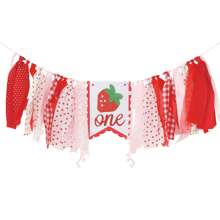 1 Peça Guirlanda de Parede Artesanal com Borla Floral de Morango, Adequada para Decoração de Festa de Aniversário, Decoração de Cadeira, Decoração de Parede