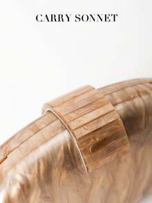 Women's Clutch Prom Bag, Excellent Accessory For Party Girls, Women, And Brides At Events Like Parties, Weddings, Proms, And Dinner Banquets. Teacher Gifts,Holiday Essentials,Travel Essentials - Champagne - View 3