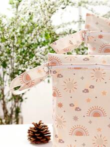 2 piezas Bolsa impresa con diseño solar, impermeable y para mojado/seco, bolsa de almacenamiento para playa y viaje, bolsa de pañales - Multicolor - Ver 7