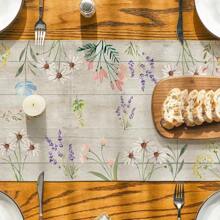 Floral Flowers Printed Tablecloth, Seasonal Summer Kitchen Dining Table Decor For Home Party