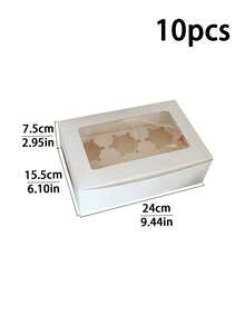 5 cái/10 cái 2/4/6/8/12 Hộp đựng bánh nướng xốp, Hộp đựng bánh trứng, Hộp đựng bánh tráng miệng, Hộp đựng bánh nướng xốp, Khay đựng bánh ngọt, Khay đựng bánh mì có cửa sổ và khay đựng bánh nướng xốp, bánh nướng xốp và bánh ngọt, Hộp đựng bánh nướng xốp, Hộp đựng bánh nhỏ, Bao bì tráng miệng - Giấy - Xem 14