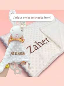 70cm*100cm Reversible Plush Fleece Blanket Set, Dual Layer Nap Throw Blanket, Customizable Adult Sofa Cover Quilt, Baby Stroller Wrap & Comfort Cloth, Gift Set - Multicolor - View 12