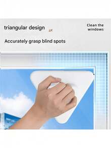 1 Limpiador magnético de ventanas reversible para edificios de gran altura, limpiador de vidrio con imán potente para sala de estar, dormitorio, baño - Material de plástico - Blanco - Ver 4