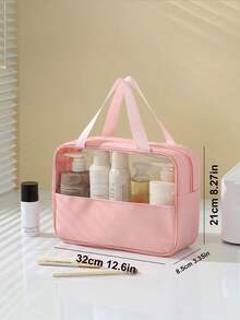 3pcs/Set PVC Waterproof Travel Makeup Bag, Makeup Brush Organizer Bag, Cosmetic Storage Bag, Toiletry Bag, Summer Holiday Necessity, Perfume Storage Box, Semi-Transparent Cosmetic Bag, Beach Bag, Multi-Function Luggage Bag, Data Bag, Handbag, Lingerie Bag, Suitable For Lip Gloss, Lipstick For Comb, Nail Polish, Manicure, Jewelry, Perfume, Stationery, Digital Products Storage Beach Essentials Back To School - Multicolor - View 12