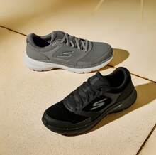 Skechers Go Walk 6 Men's Slip-On Casual Breathable Athletic Walking Shoes, Lace-Up Mesh Upper Soft Sole Sports Sneakers