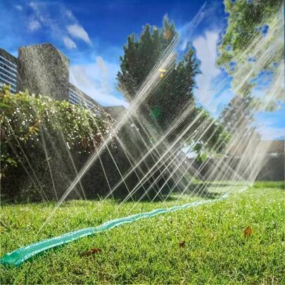 1 Set PVC Green Sprinkler And Ground Penetration Hose, Soaking Flexible Flat Hose Garden Lawn Sprinkler Drip Irrigation Hose, Spray Softening Hose, Automatic Agricultural Irrigation, Misting Hose, Ideal For Garden Flower Bed Cooling In Summer