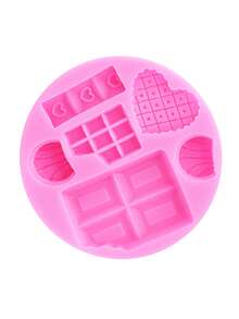 1 Stück rosa flüssige Silikonform aus Silikonmaterial, Herz-Gitter DIY Harz Schmuckzubehör Silikonform zum Herstellen von Epoxidharz Teilen, verwendbar für Haarclips, Scrunchies, Durchbroch Clogs Charms Dekoration