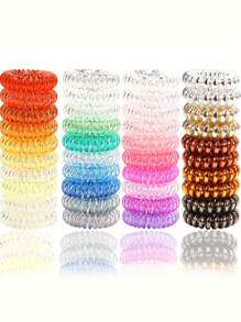 100/50/30/20/10pcs Candy Color Mini Small Spiral Hair Ties, High Elasticity Hair Scrunchies For Ponytail, Buns, Daily Hair Accessories