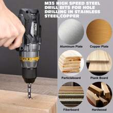 5pcs M35 Cobalt Alloy Countersink Drill Bit Set, 82° Angle With 1/4" Hex Shank - For Metal, Wood And Plastic - Including 1/4", 3/8", 1/2", 5/8" Size, With Storage Rack