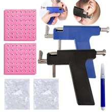 Kit professionale per piercing all'orecchio con 98 pezzi di orecchini e perline - Pistola per piercing all'orecchio riutilizzabile