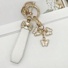 TTOBS 1pc Elegant Leather Key Chain With Lovely Flower Pendant - Durable, Fashionable And Multifunctional Keychain For Women - Variety Of Colors, Perfect Accessory And Gifting Idea For Car Owners