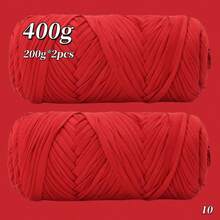 400g（200g*2），2 包优质高弹力编织碎布纱线，适用于手工编织袋、篮子、地毯、鞋子、家居装饰和 DIY 工艺品，多种颜色可选 - 2捲布條 - 查看 24