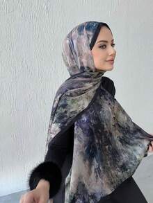 1 Piece Chiffon Hijab Printed Scarf, Elegant And Luxurious Retro Color Women Headscarf Shawl Hijab Abaya Accessories Women Veil For Dress - Multicolor 4 - View 17