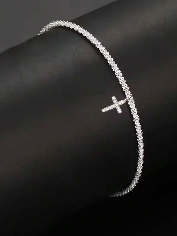 1pc S925 Sterling Silver Shimmering Bracelet, Suitable For Daily Wear And Parties, Ideal Holiday Gift, Minimalist Style, Holiday Jewelry, Women Accessories, Low Allergenicity