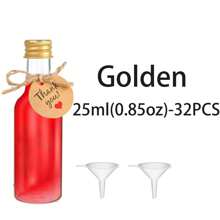 32pcs/1pc/5pcs Mini Petite Empty Transparent Body Plastic Wine Bottle Waterproof, With A Small Funnel For Easy Filling, Screw Cap Sealing Is Not Easy To Leak, Multiple Sizes To Choose From, Suitable For Weddings, Parties, Alcohol, Gin, Whisky, Spirits.
