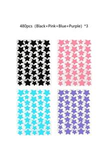 1120/840/560/280 Pcs Star Stickers, Back To School,Halloween & Christmas Decoration Stickers, Colorful Five-Pointed Star Stickers For Party, Holiday Photo Decoration, Face Decor Stickers (1 Sheet Per Color), For Decoration Only (Not For Makeup)2000/1400/160/80/40