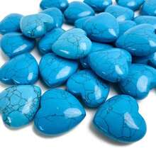 QYDCX 1/5/10/20/50/100pcs Crystal Heart Shaped Cute Healing Crystal Rose Quartz Stone Palm True Gem Set Spiritual Energy Balance - Blue Turquoise - View 3