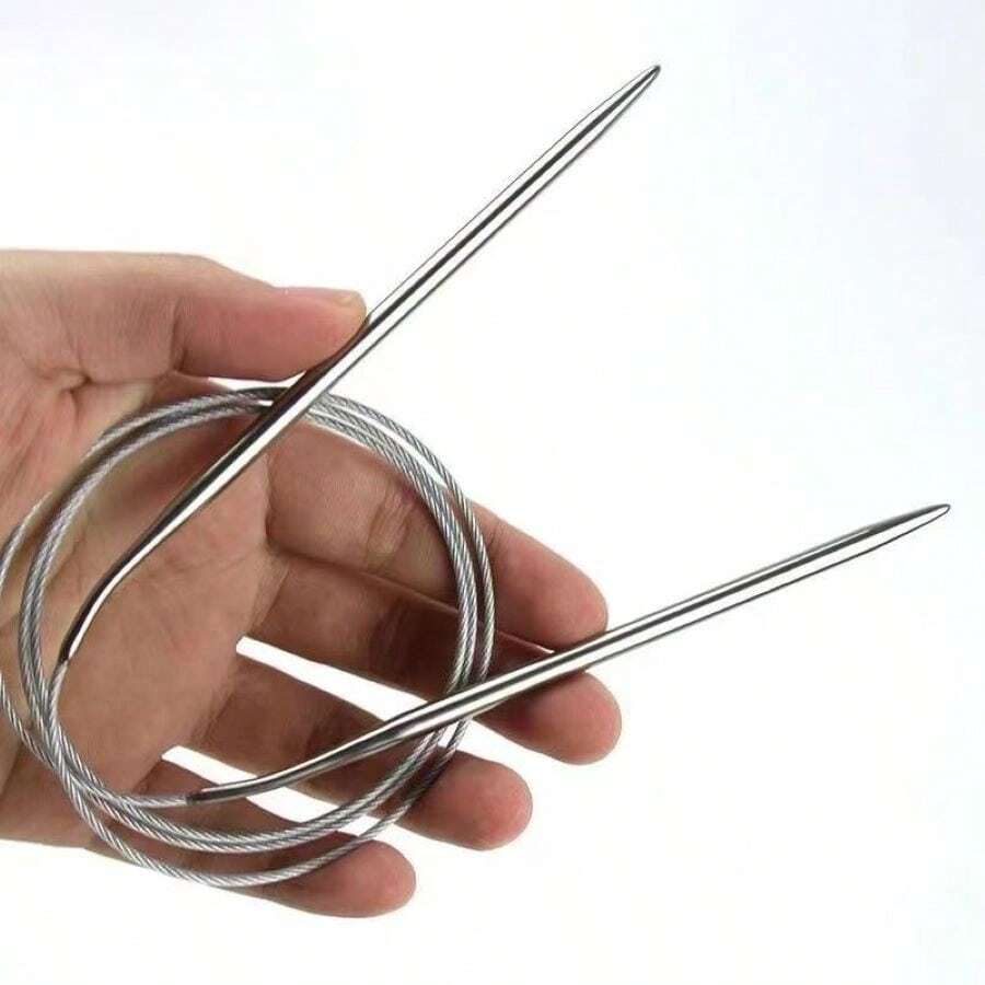 2-8mm Stainless Steel Circular Knitting Needles Crochet Needles For Knitting DIY Weaving Pins Craft Tools Length 40-120cm