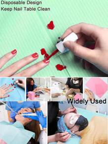 Disposable Pink Nail Art Table Mat 3 Lays Waterproof Clean Paper Foldable Multifunction Beauty Tattoo Dental Drapes Waterproof Tablecloth Cleaning Manicure Napkins Manicure Supplies