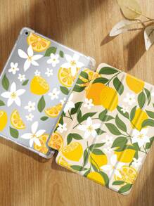 Lemon Flower Double-Sided Print Protective Case Compatible With IPad Air 4/5th Gen 2022, IPad 10th Gen, Galaxy Tab A8 10.5", Tab, With Pencil Slot, Anti-Drop, Auto Sleep/Wake