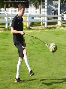 قطعة واحدة من شبكة تدريب السيطرة على الكرة الأكثر سمكًا وطولاً لمحبي كرة القدم الذكور والإناث والمبتدئين، للتحكم والقفز بالكرة، ملحق تدريبي - متعدد الألوان - مشاهدة 7